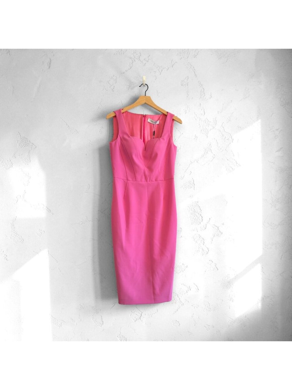 NWT Prabal Gurung Pink Sculpted Sweetheart Sheath Midi Dress 6